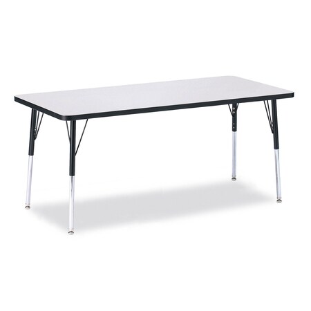 Jonti-Craft Berries Rectangle Activity Table, 30 in. x 72 in., A-height, Freckled Gray/Black/Black 6413JCA180